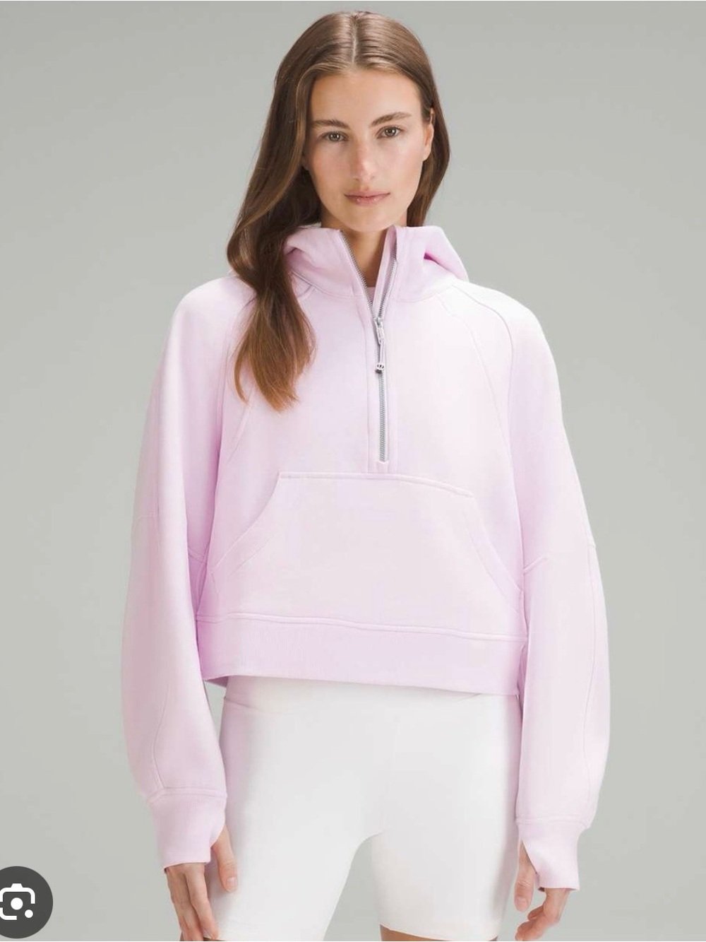 lululemon Scuba athletica Cropped Pastel Pink Half-Zip Hoodie